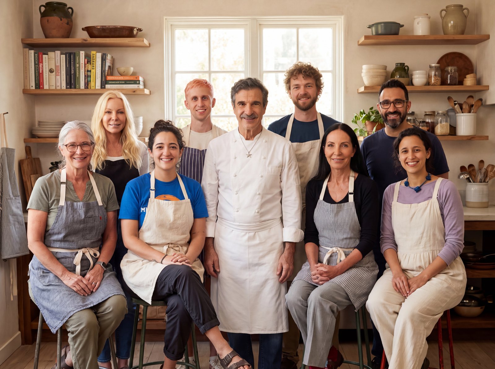 Grupo de cocineros reunidos en una cocina
