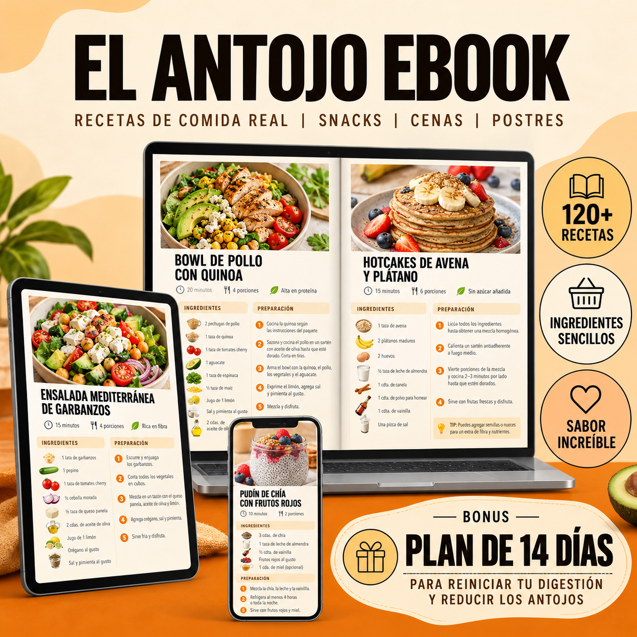 Portada del ebook Antojo en una laptop y tableta